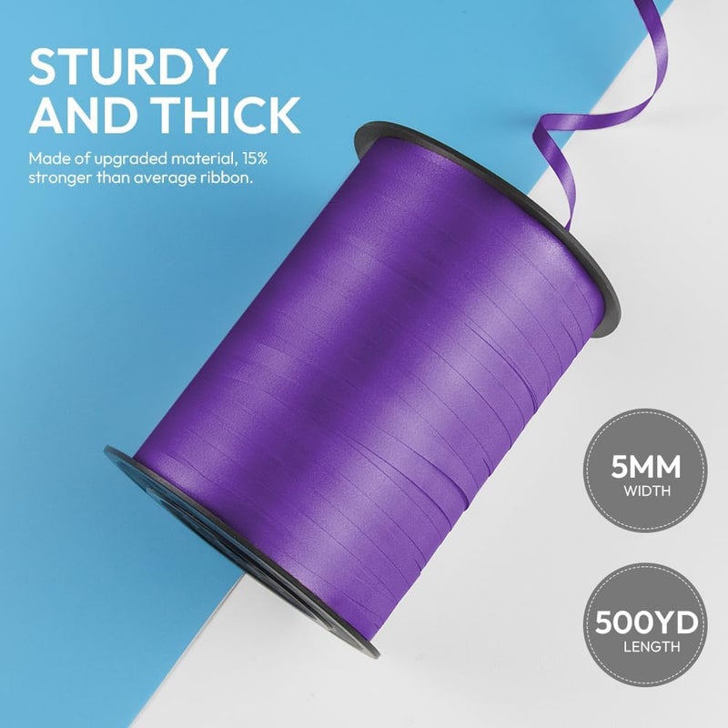 HimBen 500 Yards Curling Ribbon for Gift Wrapping, 3/16" Balloon String for Christmas Valentine Birthday Wedding Party Festival Decoration, Crafts, Flower Bouquet(Solid Purple) - Image 2